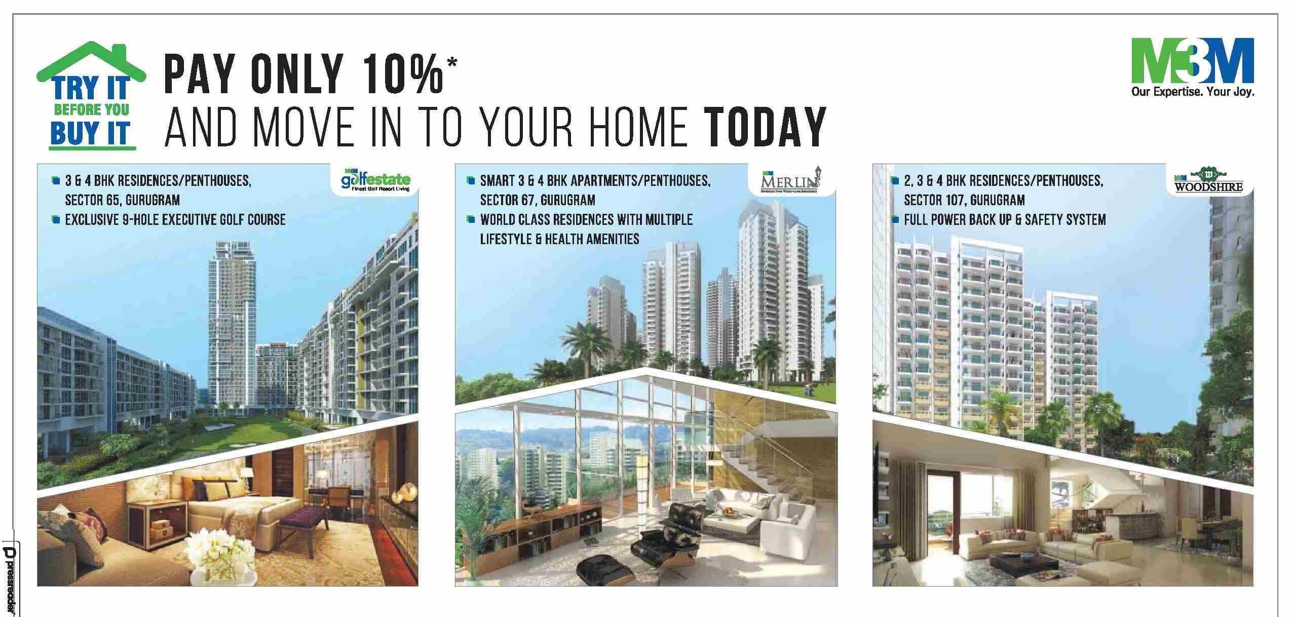 Try it before you buy it at M3M homes in Gurgaon Update